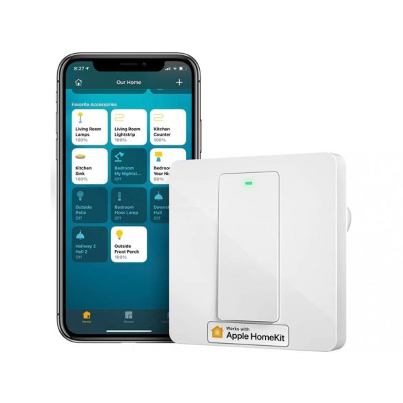 Meross Smart Wi-Fi 2 Way Wall Switch HomeKit Okos Villanykapcsoló