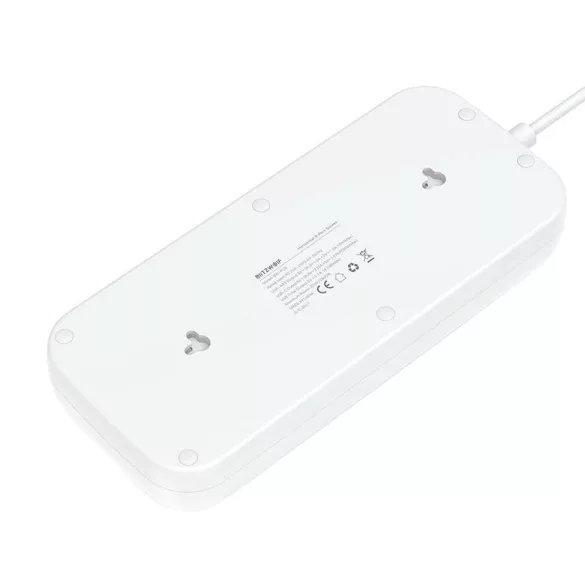 BlitzWolf BW-PC2 konnektor, 8 aljzat + 3x USB, 1x USB-C, 2500W
