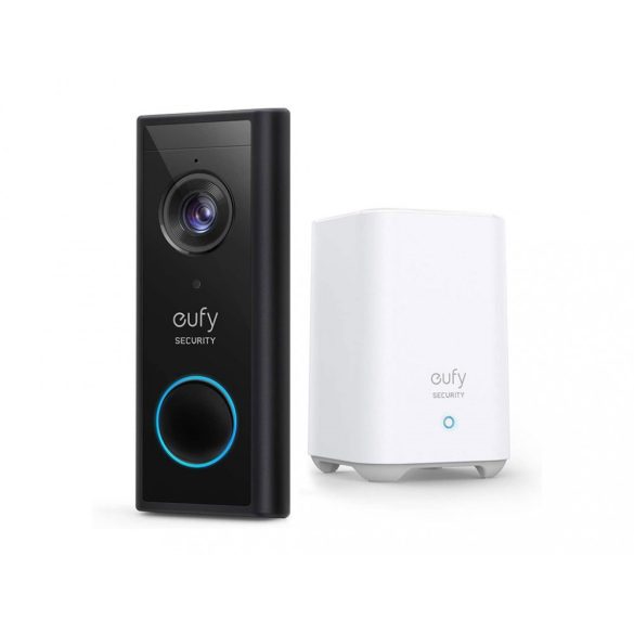 Anker eufy Black Video Doorbell 2K (Battery-Powered) + Home base 2 (EU + UK Plug)