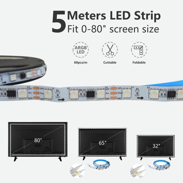 Tuya Smart WiFi HDMI Sync Box RGBIC LED Strip TV Backlight