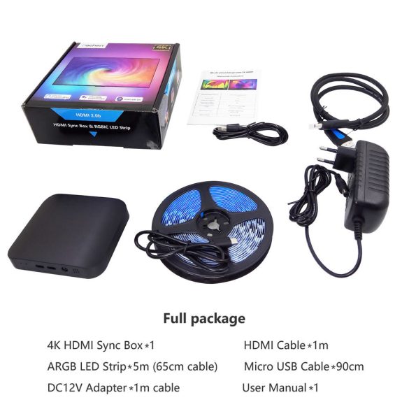 Tuya Smart WiFi HDMI Sync Box RGBIC LED Strip TV Backlight