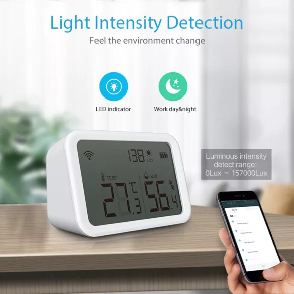 Zigbee Temperature Humidity Sensor Luminous Brightness Detector 3 in 1