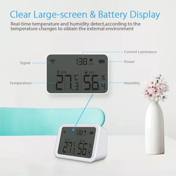Zigbee Temperature Humidity Sensor Luminous Brightness Detector 3 in 1