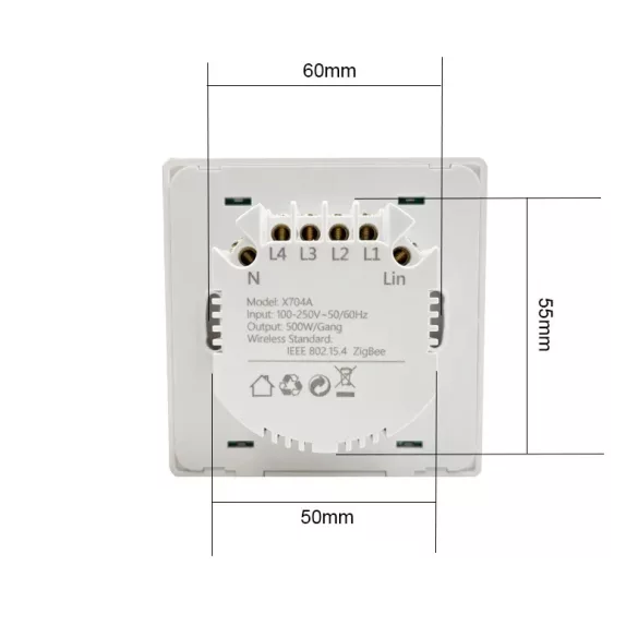Zigbee Smart Switch EU Push Button Light Switch 1 Gang L