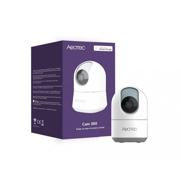 Aeotec Cam 360 – Wi-Fi-s motoros PT kamera, SmartThings kompatibilis (GP-AEOCAMEU)