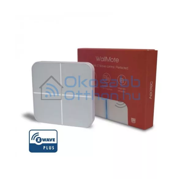Aeotec WallMote Quad – fali távirányító 4 gombbal, Z-Wave (ZW130)