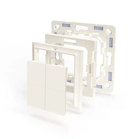 Shelly BLU Wall Switch 4 vezeték nélküli kapcsoló + Legrand / Shelly keret adapter