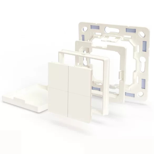Shelly BLU Wall Switch 4 vezeték nélküli kapcsoló + Legrand / Shelly keret adapter