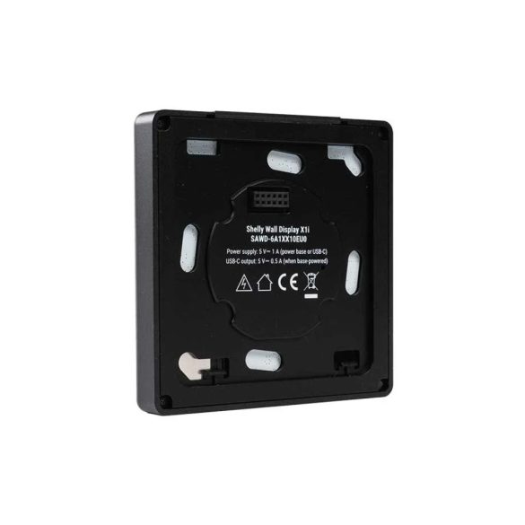 Shelly Wall Display X1i – vezérlőpanel, villanykapcsoló, Wi-Fi, Bluetooth, fekete (SAWD-6A1XX10EU0)