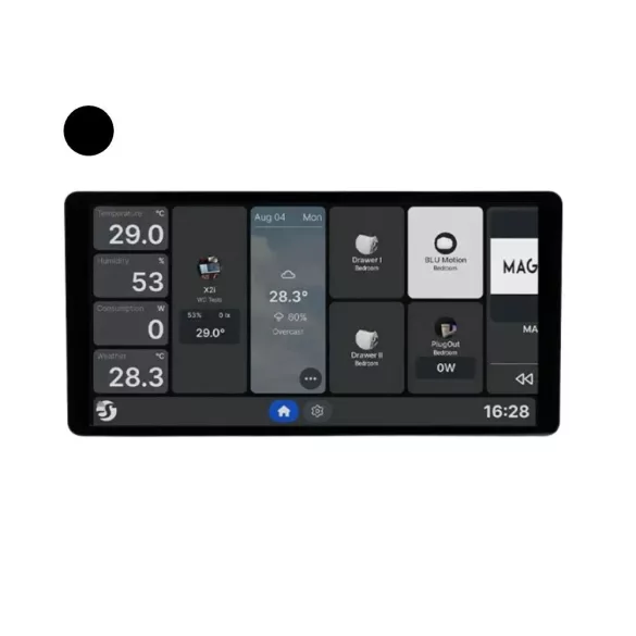 Shelly Wall Display X2i – fali vezérlőpanel és villanykapcsoló, Wi-Fi, Bluetooth, fekete