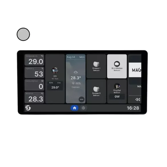 Shelly Wall Display X2i – fali vezérlőpanel és villanykapcsoló, Wi-Fi, Bluetooth, ezüst
