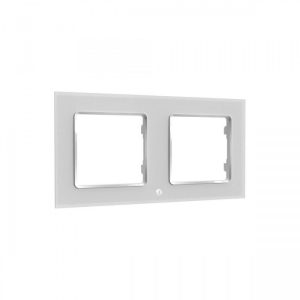 Shelly Wall Switch sorolókeret, 2-es fehér üveg előlapos