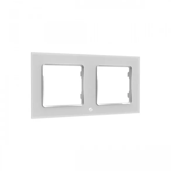 Shelly Wall Switch sorolókeret, 2-es fehér üveg előlapos
