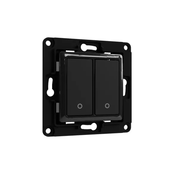 Shelly Wall Switch 2 – fali villanykapcsoló, 2 gombos, fekete