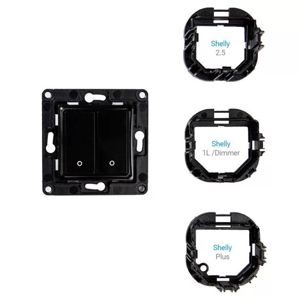 Shelly Wall Switch 2 – fali villanykapcsoló, 2 gombos, fekete