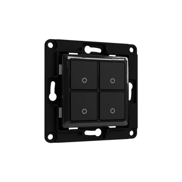 Shelly Wall Switch 4 – fali villanykapcsoló, 4 gombos, fekete