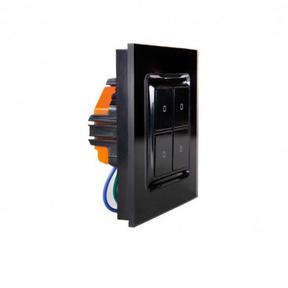 Shelly Wall Switch 4 – fali villanykapcsoló, 4 gombos, fekete