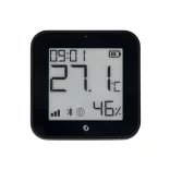 Shelly BLU H&T Display ZB – Hőmérséklet, pára és fény szenzor, e-papír kijelzővel,  Zigbee, Bluetooth, fekete