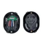 Shelly Button Add-on – nyomógomb kiegészítő relémodul foglalattal Plus (Gen2), Gen3 és Gen4 Shelly modulokhoz, fekete