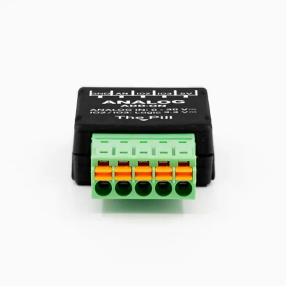 Shelly Analog 0-30 V Add-on  – Kiegészítő csatlakozó a The Pill by Shelly többcélú bemeneti modulhoz