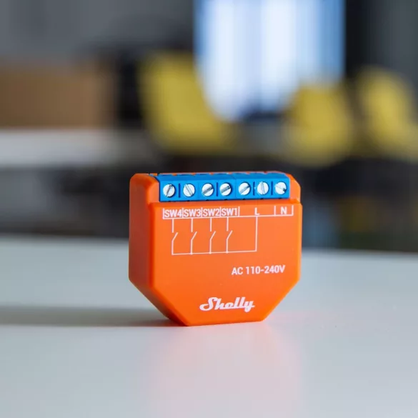 Shelly PLUS i4 WiFi + Bluetooth okos vezeték nélküli kapcsoló-modul