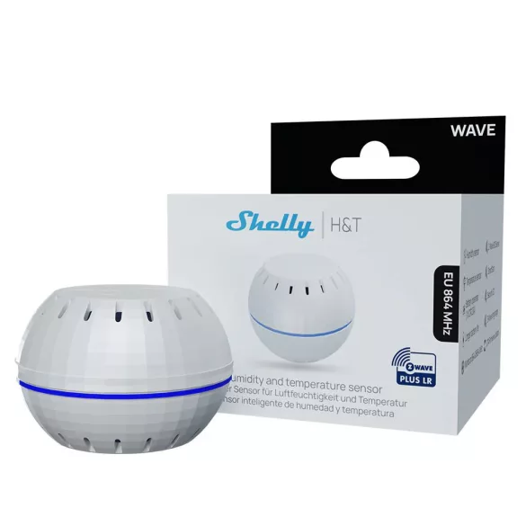 Shelly Wave H&T – hőmérséklet és pára érzékelő, Z-Wave EU Long Range
