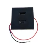 Shelly USB-A + USB-C töltő, kiegészítő modul az asztali tartóhoz, fekete