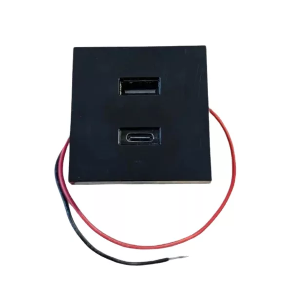 Shelly USB-A + USB-C töltő, kiegészítő modul az asztali tartóhoz, fekete