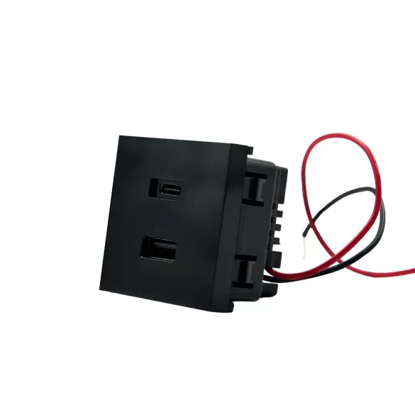 Shelly USB-A + USB-C töltő, kiegészítő modul az asztali tartóhoz, fekete