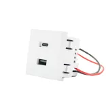 Shelly USB-A + USB-C töltő, kiegészítő modul az asztali tartóhoz, fehér