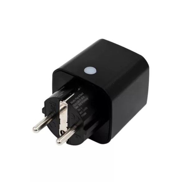 Shelly Plug M Gen3 – Wi-Fi + Bluetooth, Matter kompatibilis, fogyasztásmérős okoskonnektor, fekete
