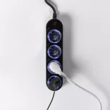 Shelly Power Strip 4 Gen4 –  okos konnektor elosztó négy aljzattal, fogyasztásmérős, Wi-Fi, Zigbee, Matter, fekete