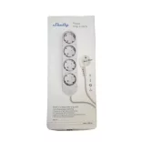 Shelly Power Strip 4 Gen4 –  okos konnektor elosztó négy aljzattal, fogyasztásmérős, Wi-Fi, Zigbee, Matter, fehér 