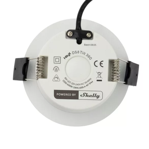 Shelly LightSolutions Hilux DS8 White – okos spot lámpa, dimmelhető, színhőmérséklet 2200K – 6000K, Wi-Fi, Bluetooth, fehér