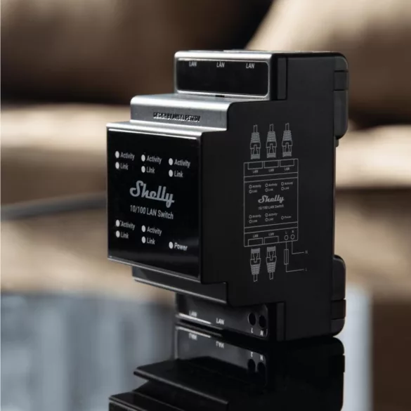 Shelly LAN Switch –  DIN-sínre szerelhető LAN switch