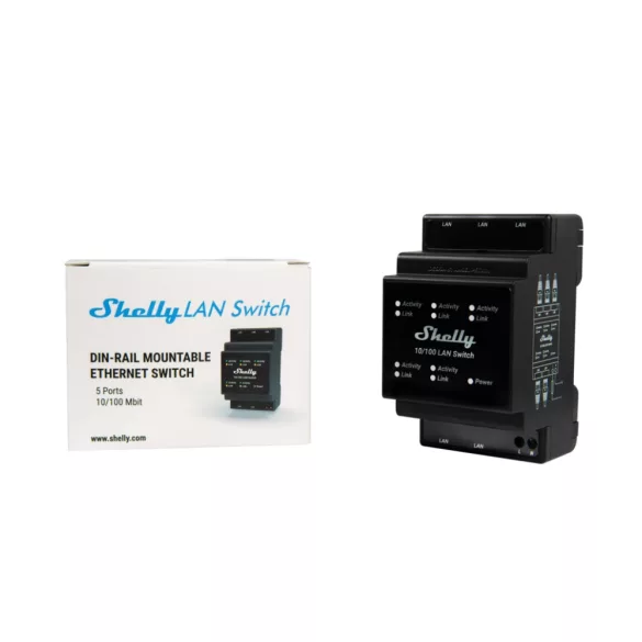 Shelly LAN Switch –  DIN-sínre szerelhető LAN switch