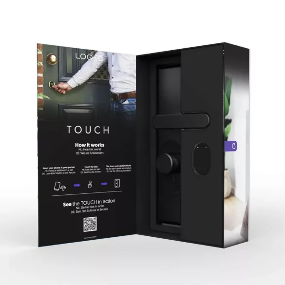Shelly LOQED – okos zár, Wi-Fi, Bluetooth, fekete