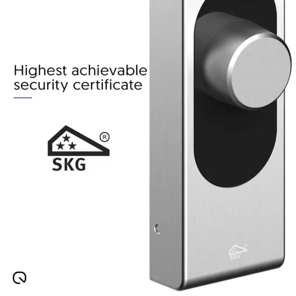Shelly LOQED – okos zár, Wi-Fi, Bluetooth, ezüst színű
