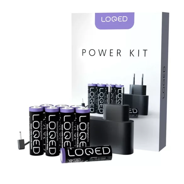 Shelly LOQED Power Kit – töltő adapter, 8*AA Ni-MH akkumulátorral