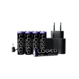 Shelly LOQED Power Kit – töltő adapter, 8*AA Ni-MH akkumulátorral
