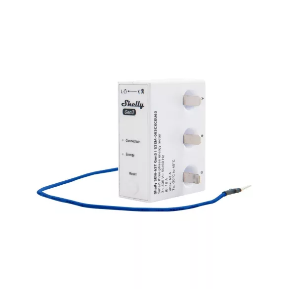 Shelly 3EM-63T Gen3 – három fázisú fogyasztásmérő, Wi-Fi, Bluetooth