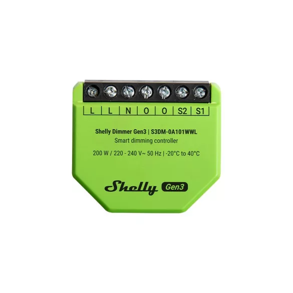 Shelly Dimmer Gen3 – fényerőszabályzó modul, fogyasztásmérés, Wi-Fi, Bluetooth
