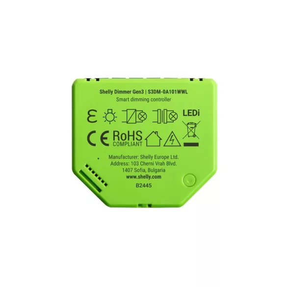 Shelly Dimmer Gen3 – fényerőszabályzó modul, fogyasztásmérés, Wi-Fi, Bluetooth