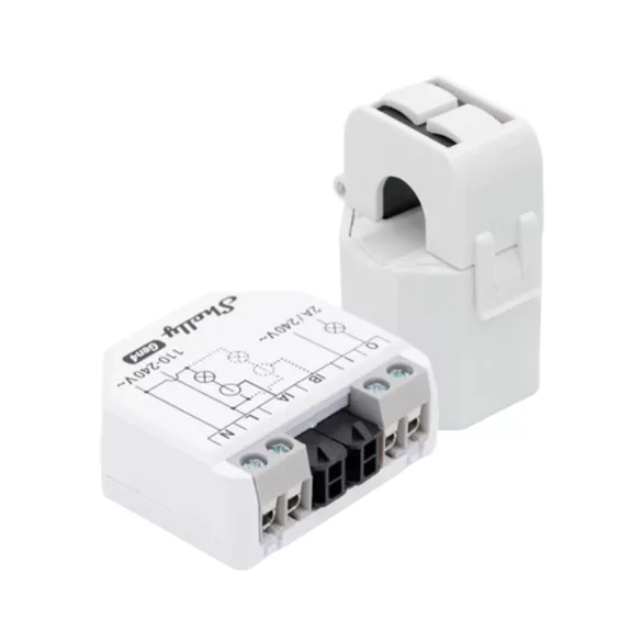 Shelly EM Gen4 –  egyfázisú két áramkörös fogyasztásmérő, 1 db 50A áramváltóval, 2A kontaktorral, Wi-Fi, Bluetooth, Zigbee, Matter (S4EM-002CXCEU)
