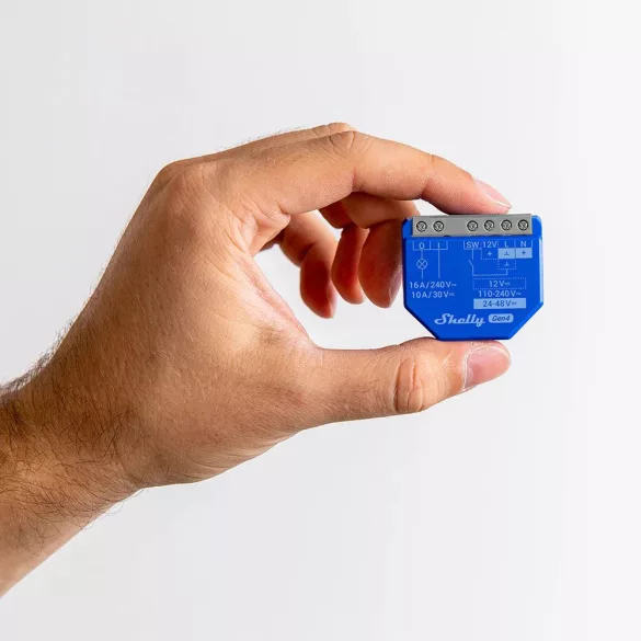 Shelly 1 Gen4  – egy áramkörös relé, Wi-Fi, Bluetooth, Zigbee, Matter