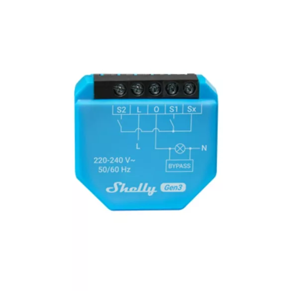 Shelly 1L Gen3 – egy áramkörös relé, csak fázis, Wi-Fi, Bluetooth