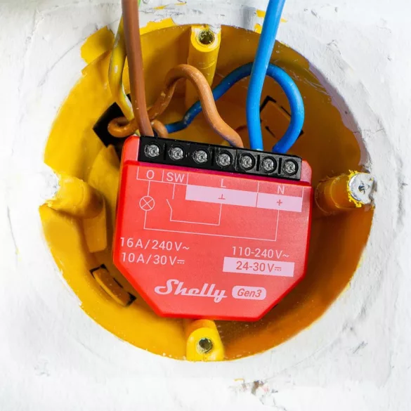 Shelly 1PM Gen3 – egy áramkörös relé, fogyasztásmérés, Wi-Fi, Bluetooth, Matter