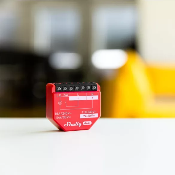 Shelly 1PM Gen3 – egy áramkörös relé, fogyasztásmérés, Wi-Fi, Bluetooth, Matter