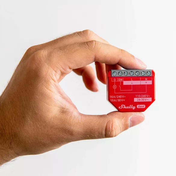 Shelly 1PM Gen4 – egy áramkörös relé, fogyasztásmérés, Wi-Fi, Bluetooth, Zigbee, Matter