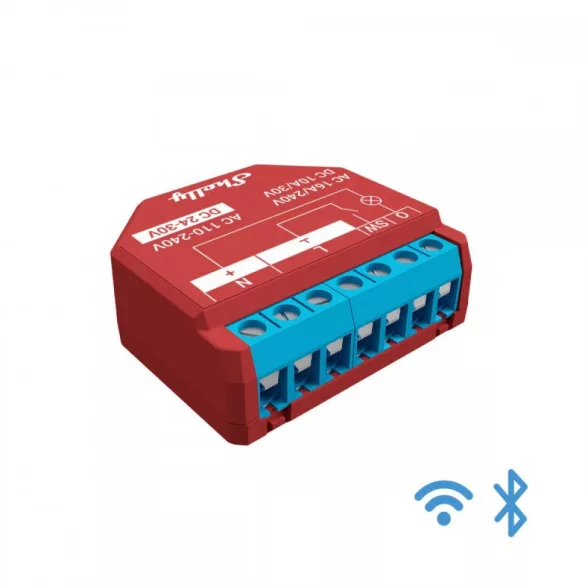 Shelly PLUS 1PM Wi-Fi + Bluetooth okosrelé, áramfogyasztás-méréssel